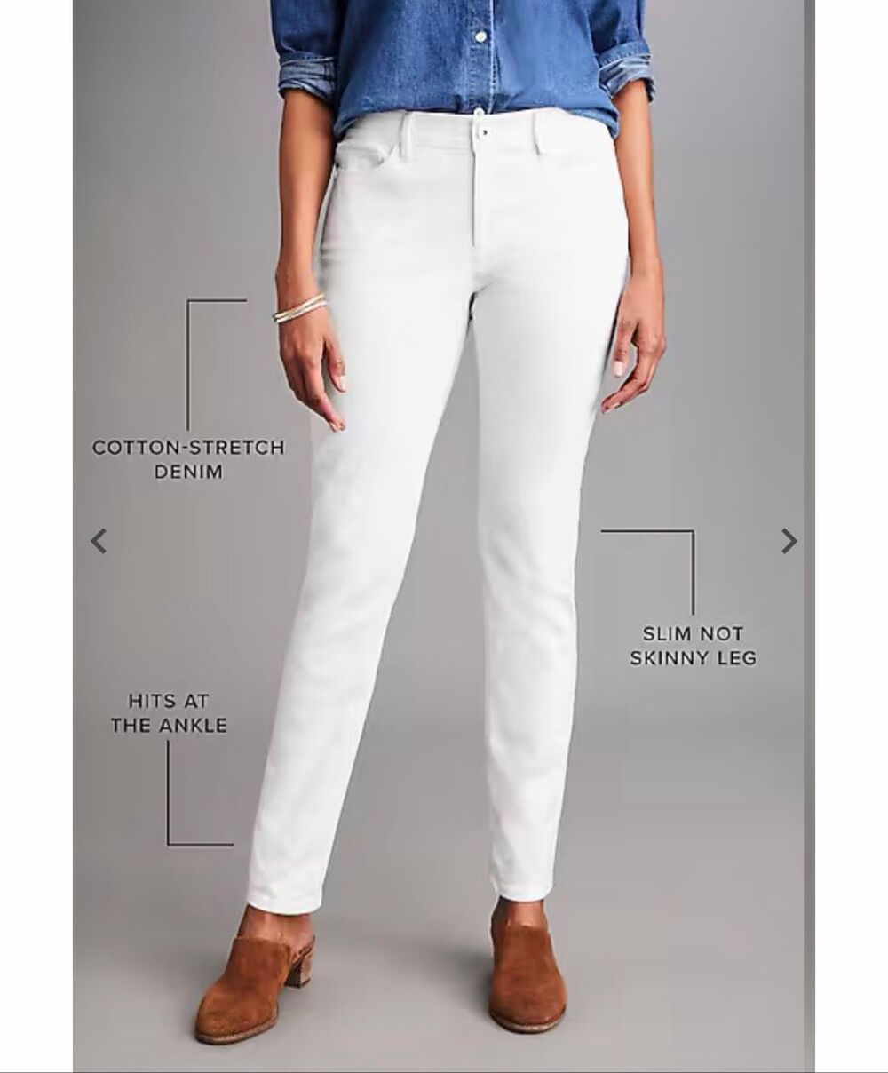 J. Jill $89 Women's Authentic Fit Slim Leg Stretch Ankle Jeans White Size 12T NE